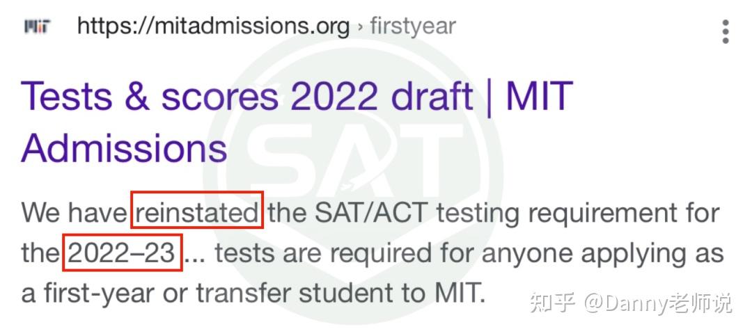 MIT领衔在2022-23年申请季恢复标化考试要求 - 知乎
