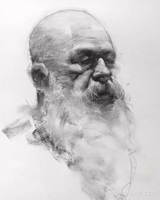 这样画素描笔触潇洒,收放自如,画面生动
