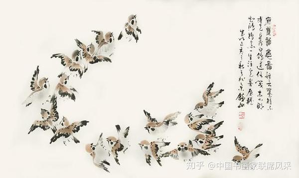 舒山新作 麻雀诗意图 组图 知乎