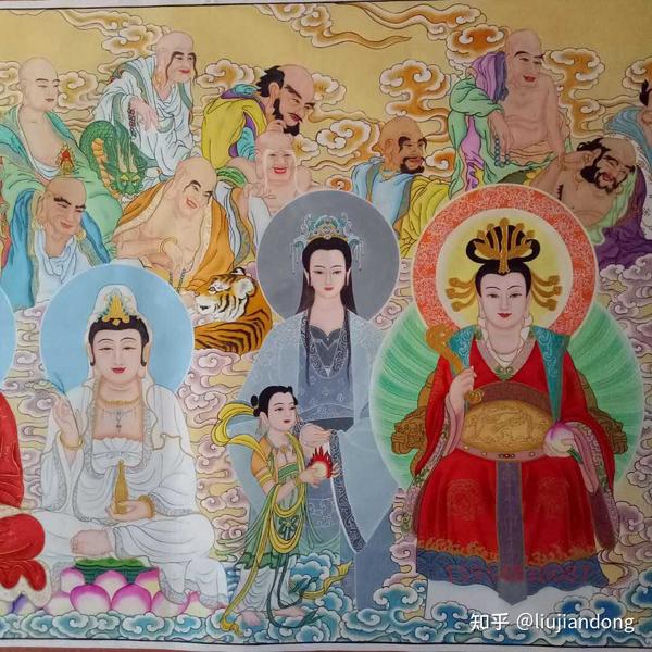三皇画像家族供奉神像佛像壁画雕塑贴金箔 - 知乎