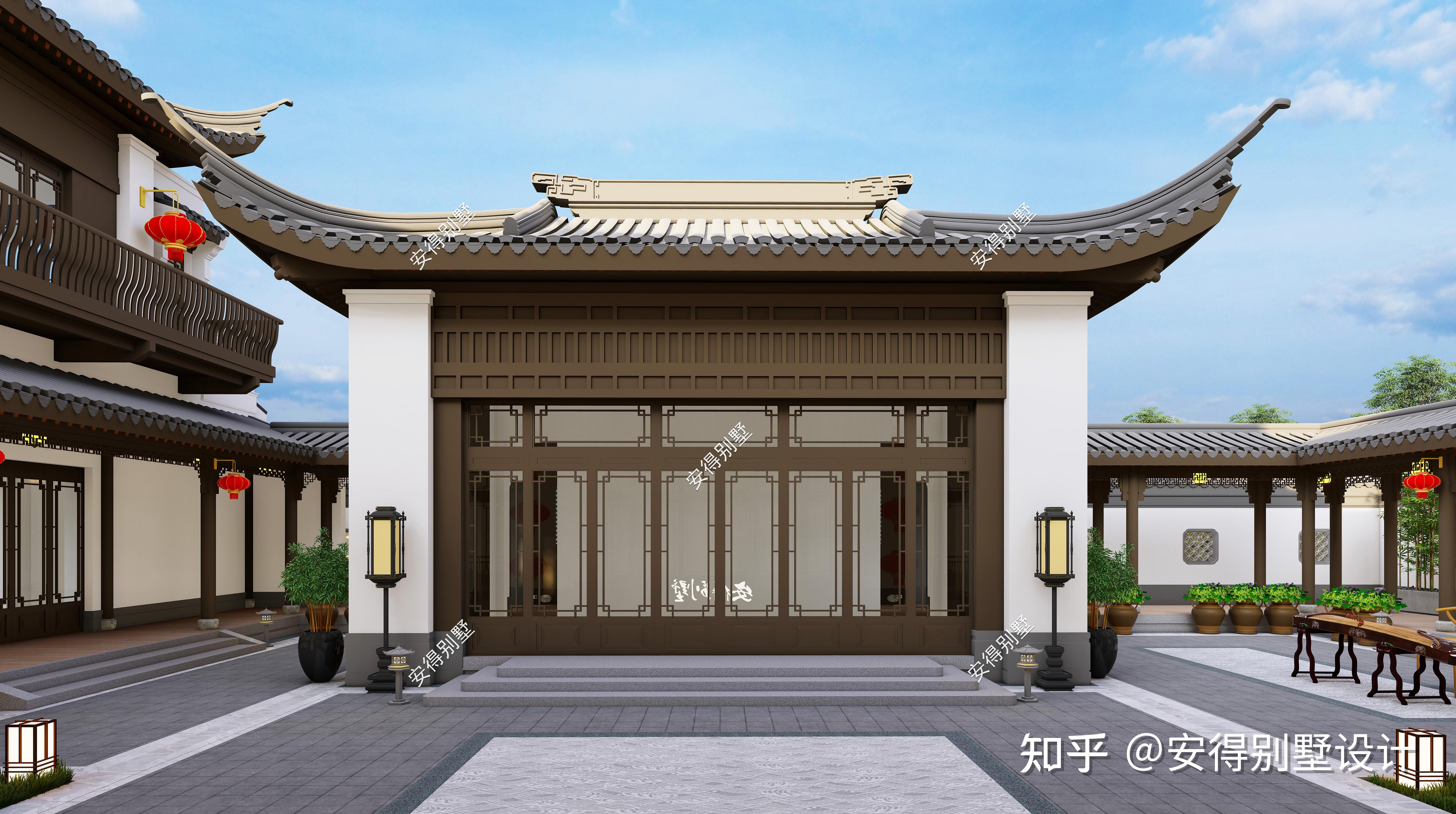 开间30米的2层中式合院设计，建筑端庄大气、庭院惬意舒适！ - 知乎