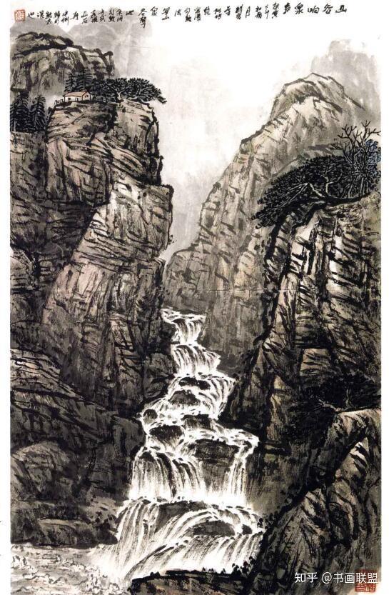 山水画泉瀑的勾皴画法 - 知乎