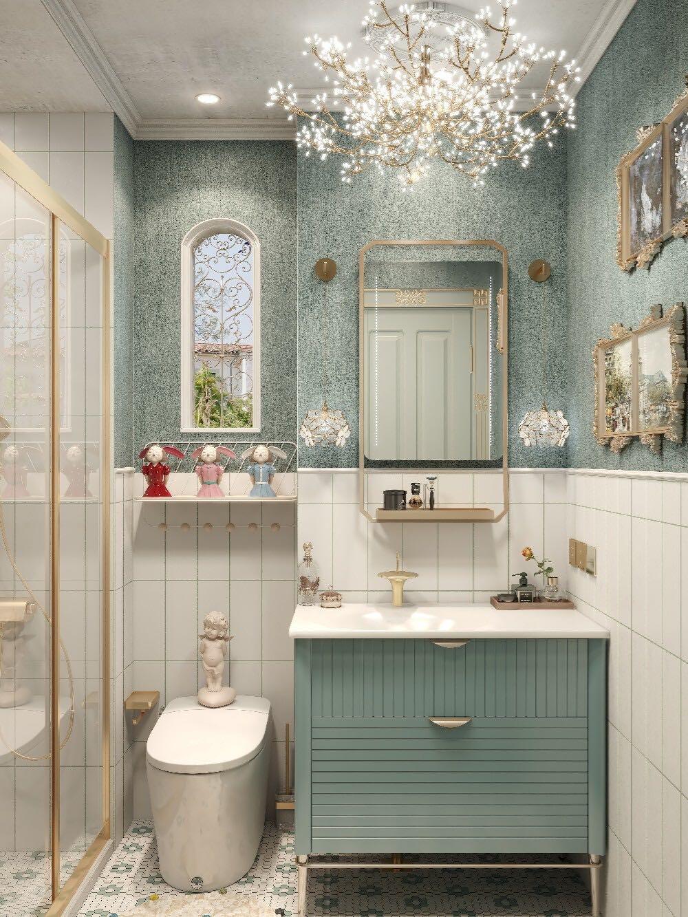 轻法式复古浴室装修置身法国浪漫电影