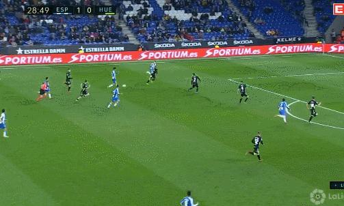 18-19 赛季西甲联赛武磊中柱西班牙人 1:1 憾平