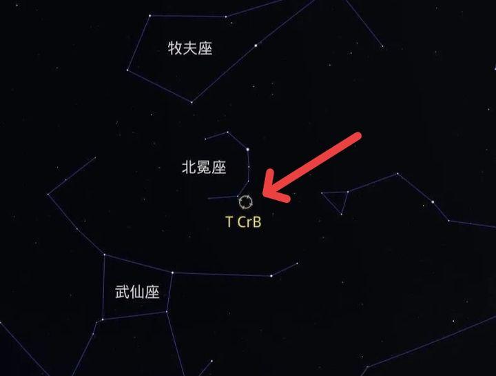 这颗新星就是"北冕座新星",又叫"北冕座t星"或"博雷兹星".