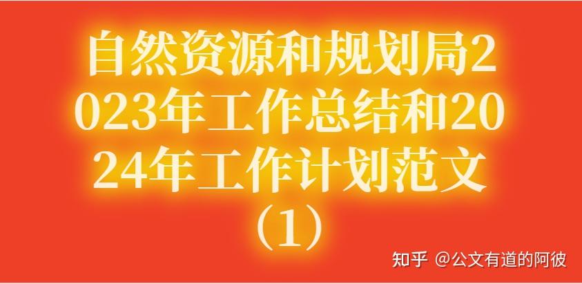 自然資源和規劃局2023年工作總結和2024年工作計劃範文1