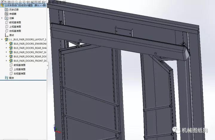 工程機械公交自動門詳細3d模型圖紙solidworks設計