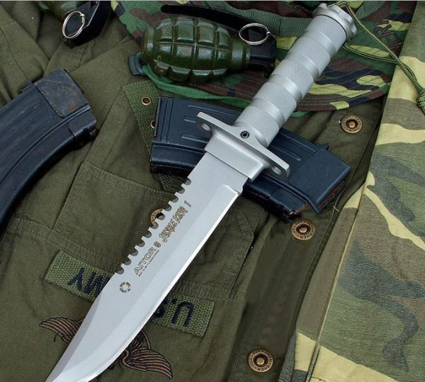 aitor奥托16015junglekingi丛林王1号银白色直刀