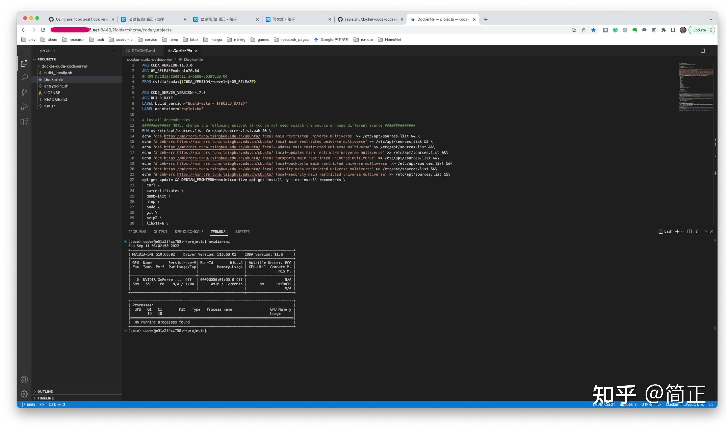  docker codeserver cuda conda 
