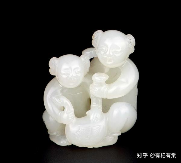 中国玉石白玉彫刻玉器環装飾品C 3756E-