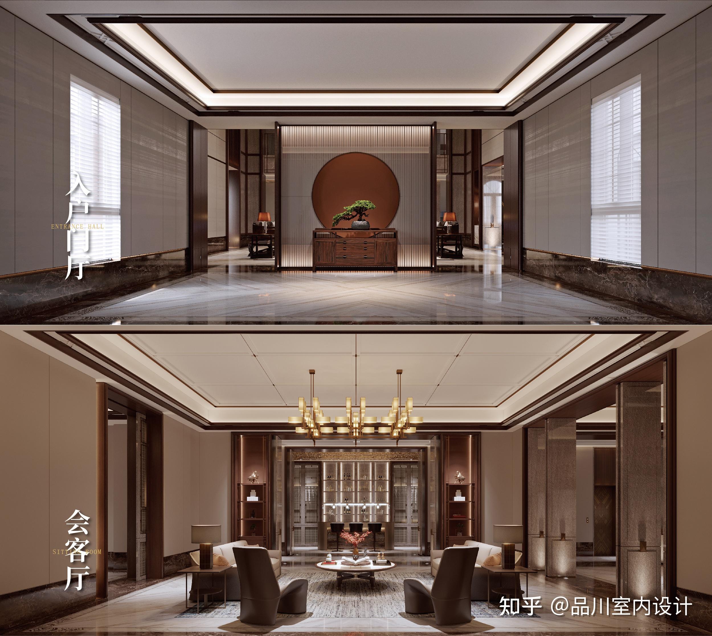 福州别墅设计 | 品川设计 | 雅绝!2000㎡新中式风格别墅 - 知乎
