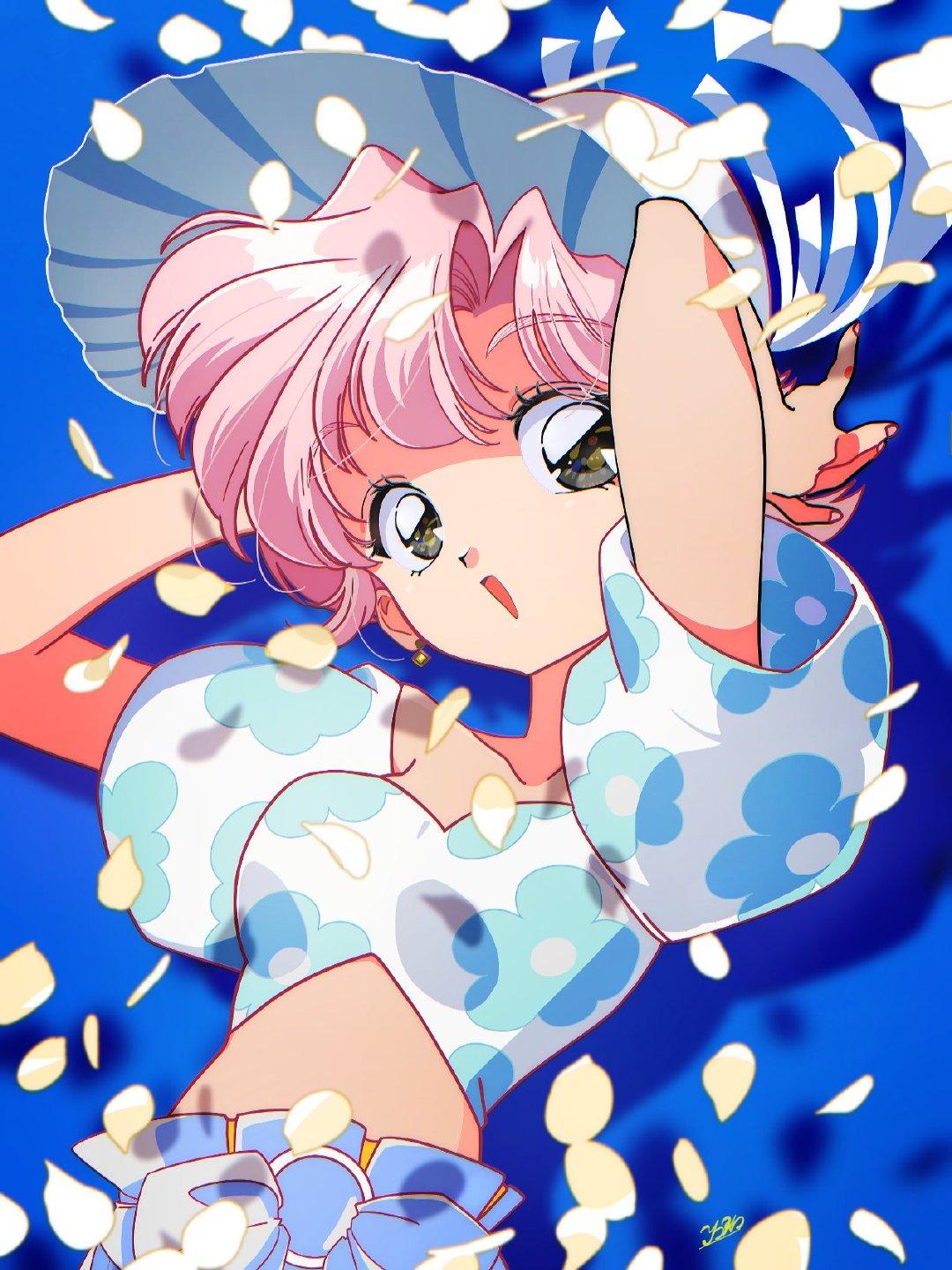 很有年代感的动漫少女插画大眼睛看起来就炯炯有神