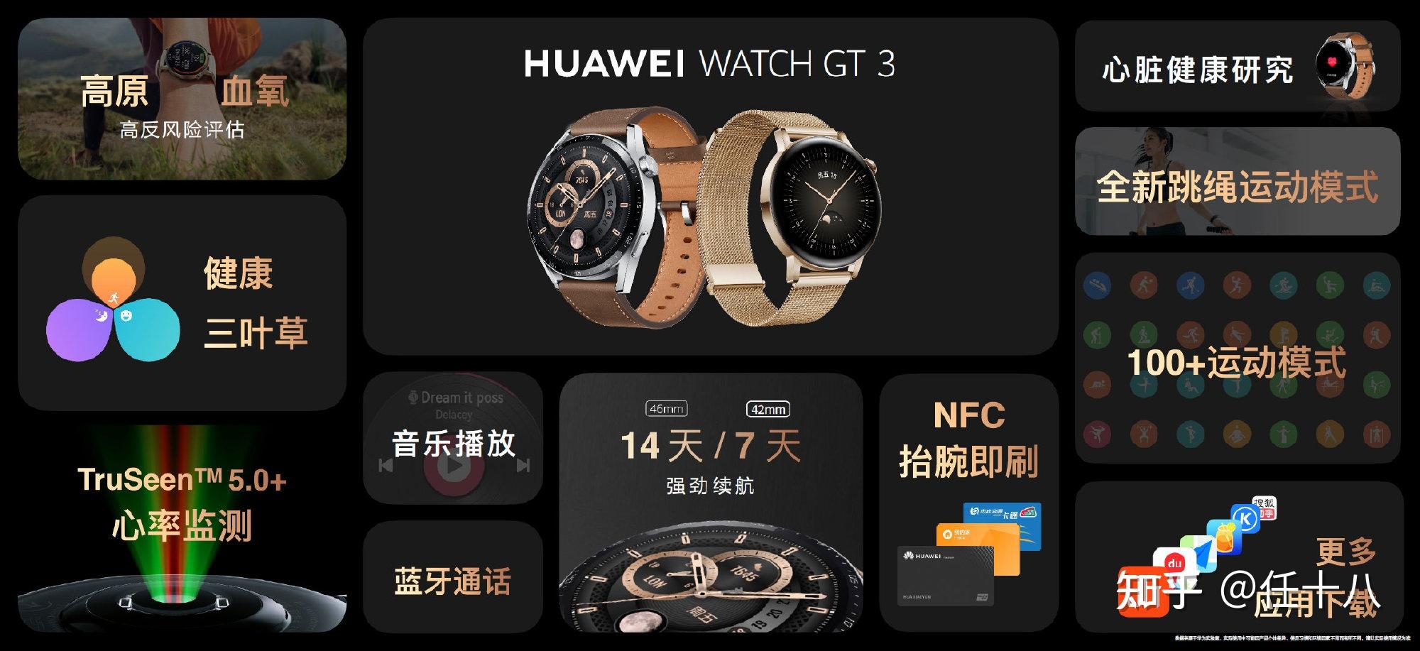 发布了华为watch gt3系列和watch gt runner智能手表