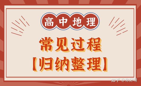 提分走捷径 高中地理常见过程 归纳整理 快快消化 知乎