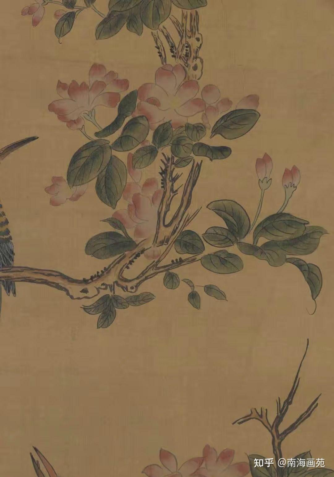 明代画家徐熙花鸟图绢本瓷器轴书画与瓷器艺术的结合