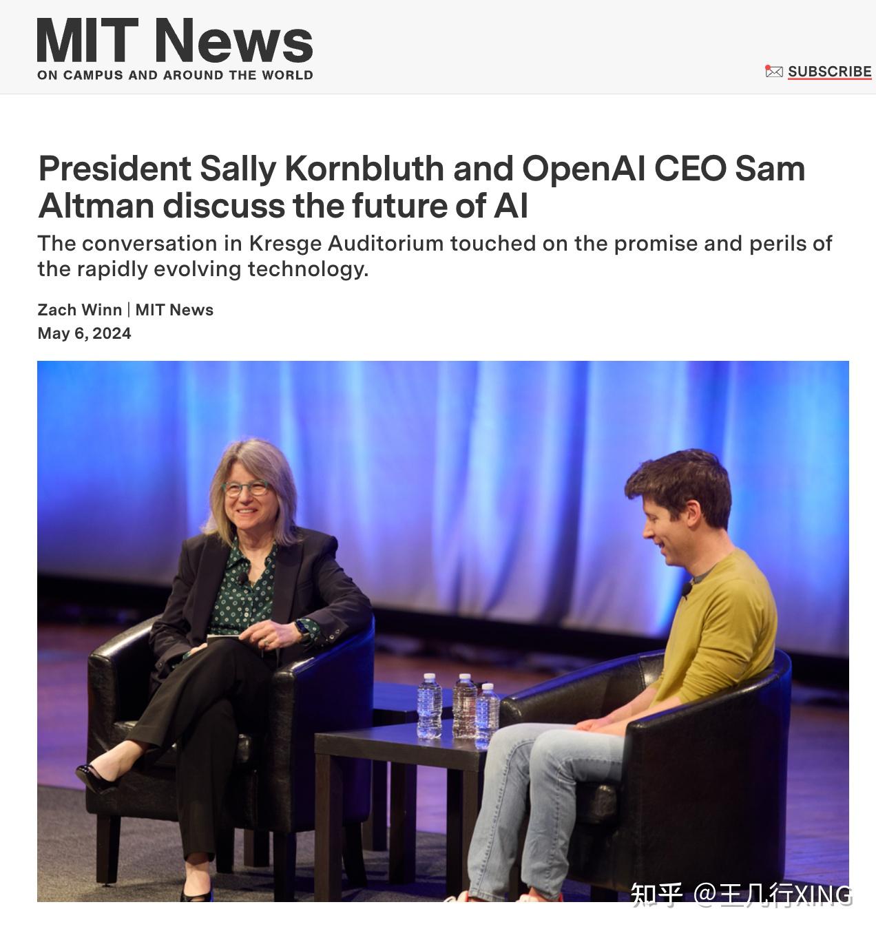 Sam Altman 和MIT 校长的对话：The Future of AI（2024.5） - 知乎