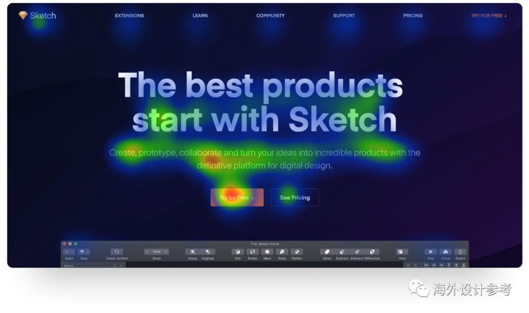 由visualeyes生成的眼动热力图· · ·合适的尺寸很重要尺寸和位置在