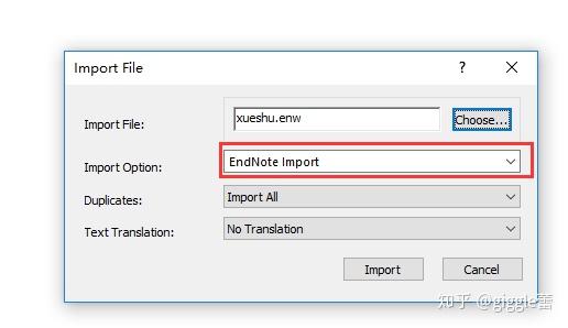 import option endnote web