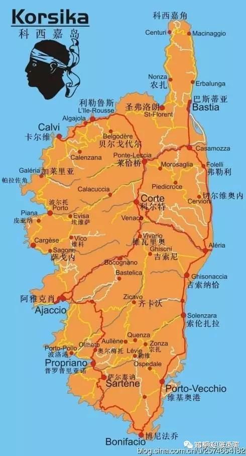 科西嘉岛地图位置图片