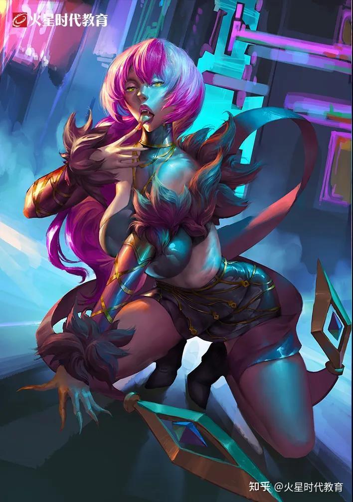 大触教你画 | kda-恶魔伊芙琳猎物诱捕者同人板绘教程