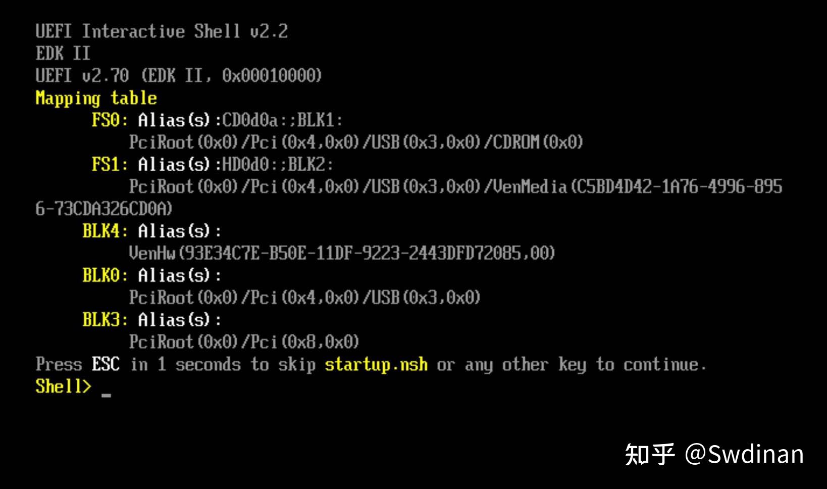 打开虚拟机时进入了一个efi shell是怎么一回事?