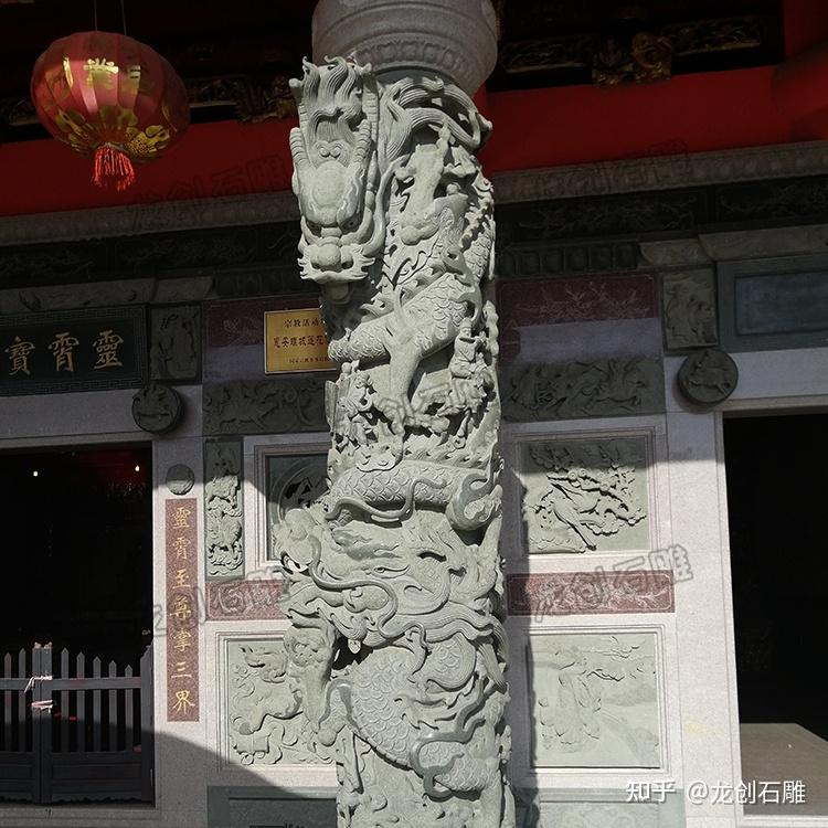 龙柱石雕青石龙盘柱图片大全