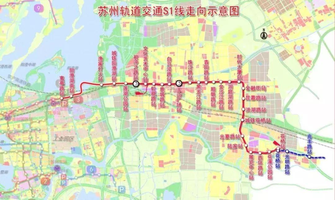 苏州城轨s2线,采用地铁技术标准建设,联系苏州工业园区的直达线路