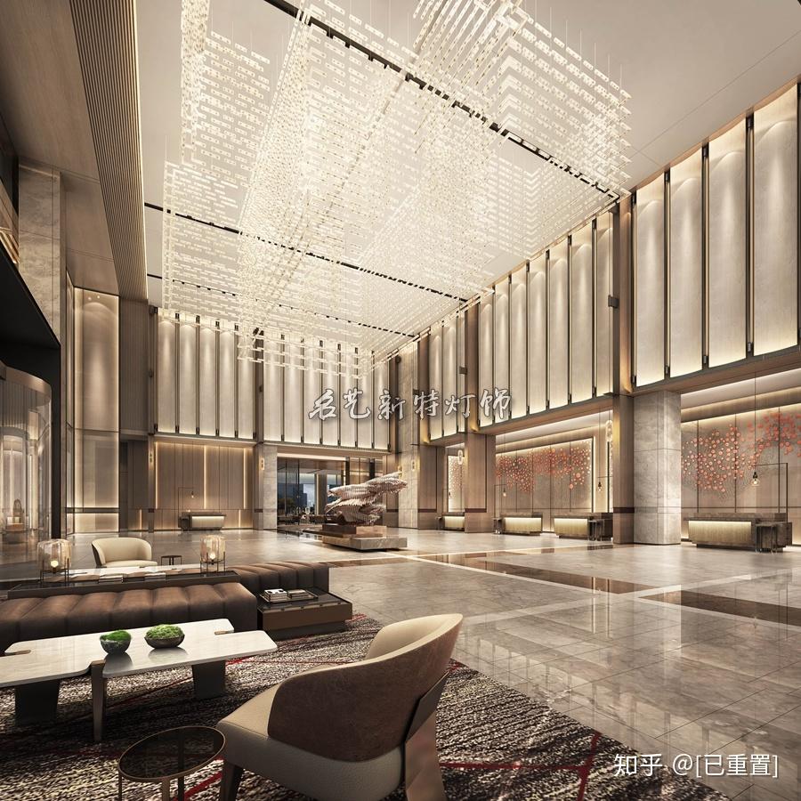 万豪酒店大堂工程灯"堆叠"出的创意设计