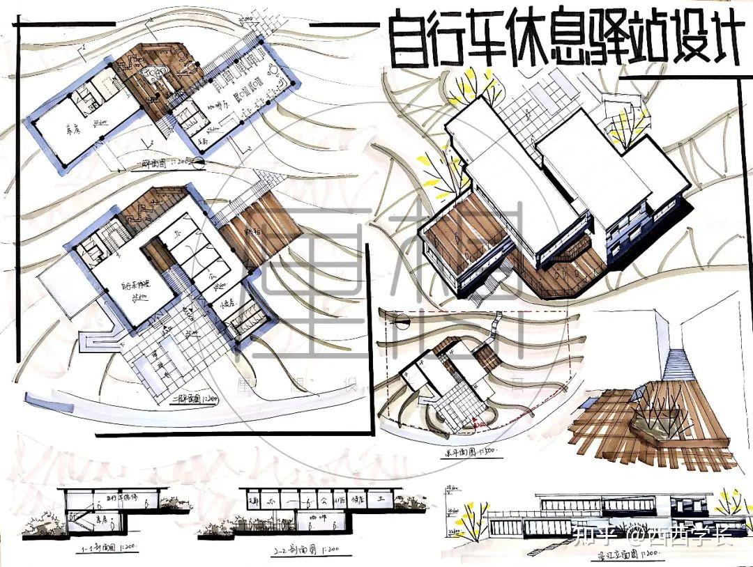 快题作业展丨同济2022初试学硕自行车驿站设计