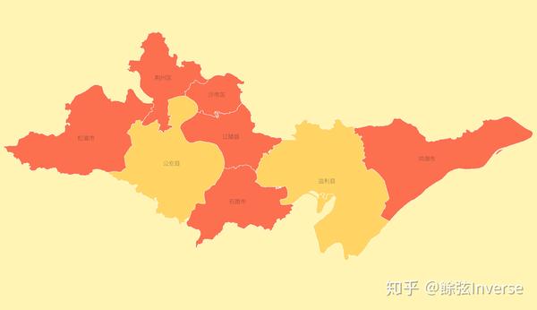 荆州市县级行政区简图