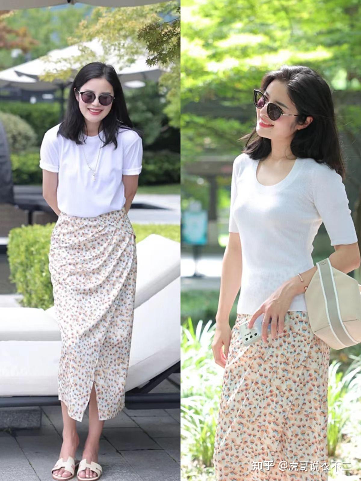 t恤碎花裙衬衫碎花裙才是今年最时髦的两种穿法