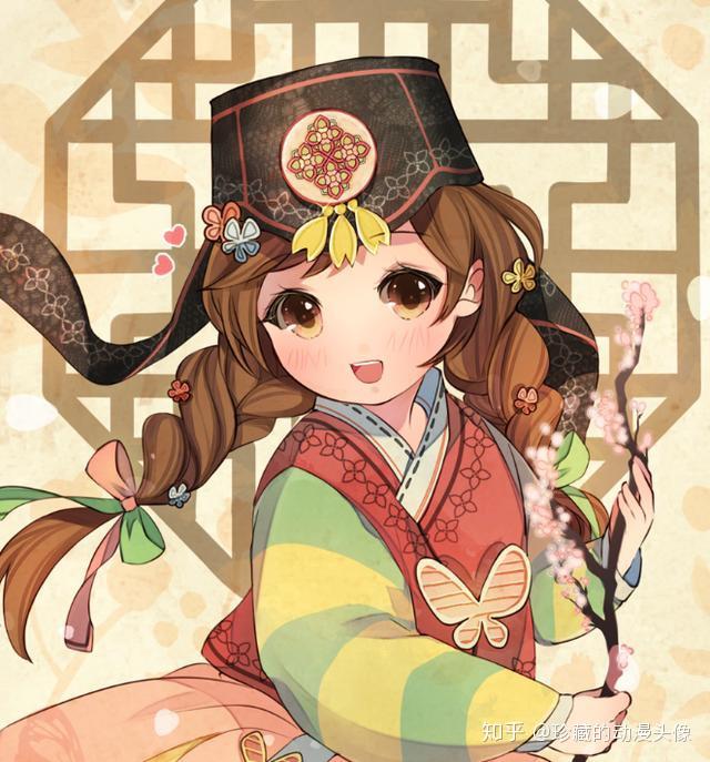 二次元和风手绘活泼动人的小姐姐对未来充满了希望