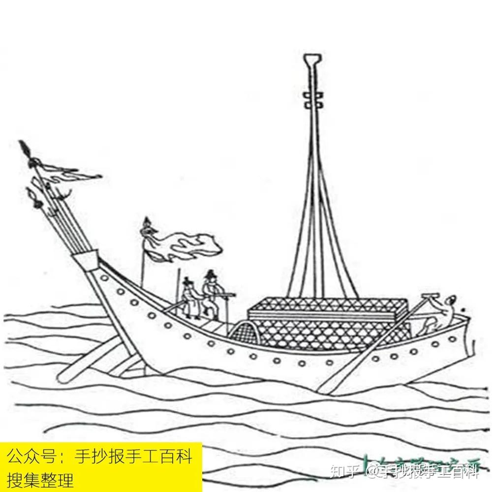 古代战舰简笔画图片