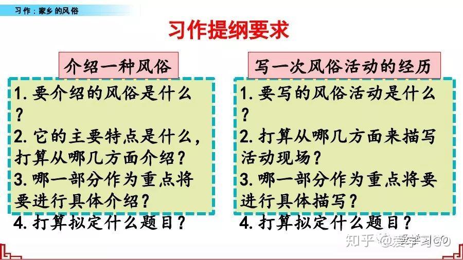 部编版六年级下册第一单元作文《家乡的风俗》图文讲解 写作指导