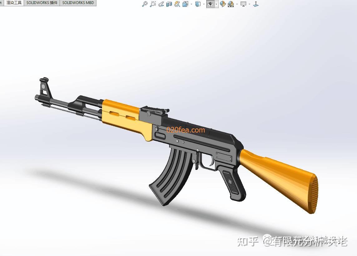 solidworks画枪图片