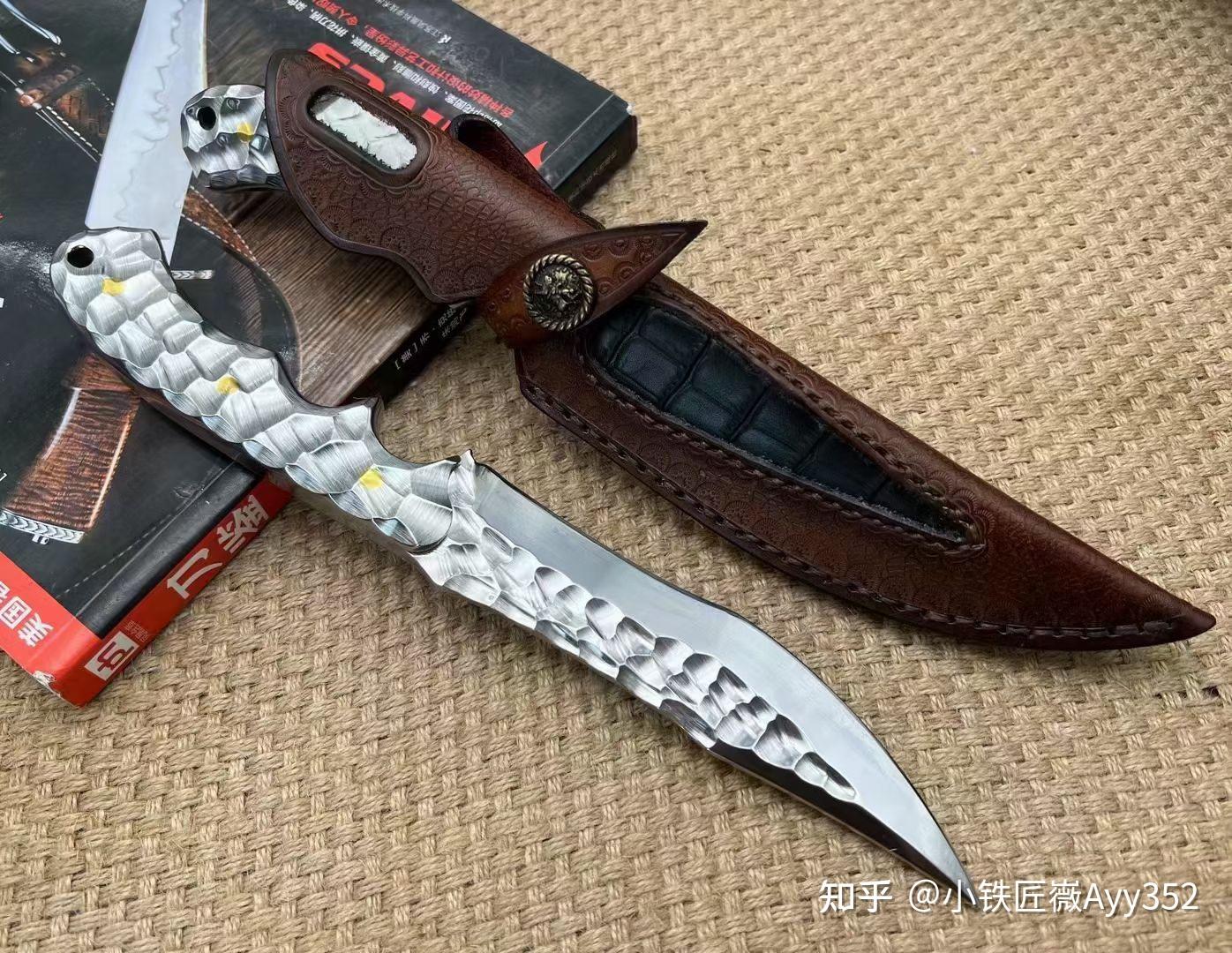 寒冰女神匕首短刀vg10钢一体龙骨镜面陨石纹