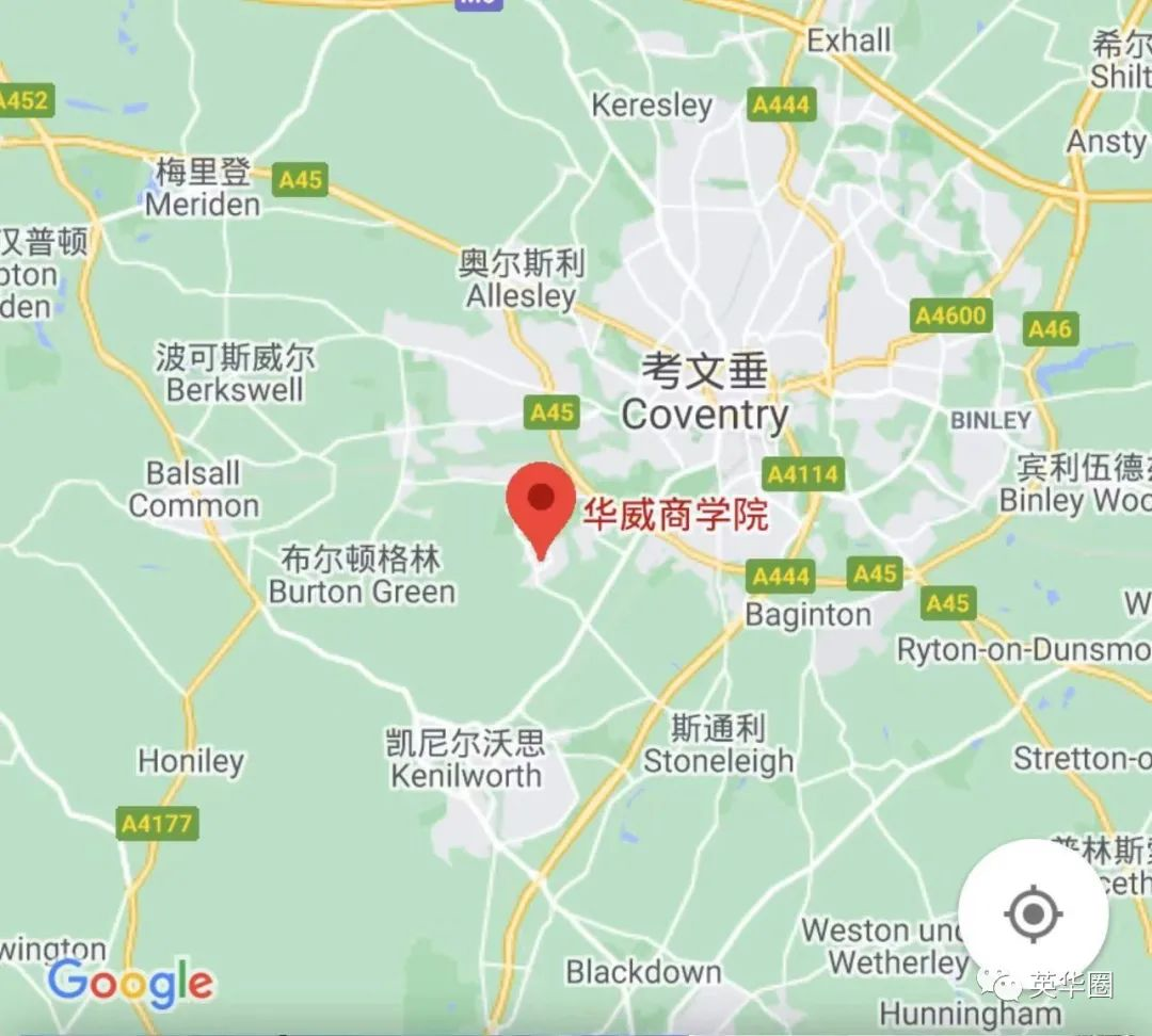 华威大学位置地图图片