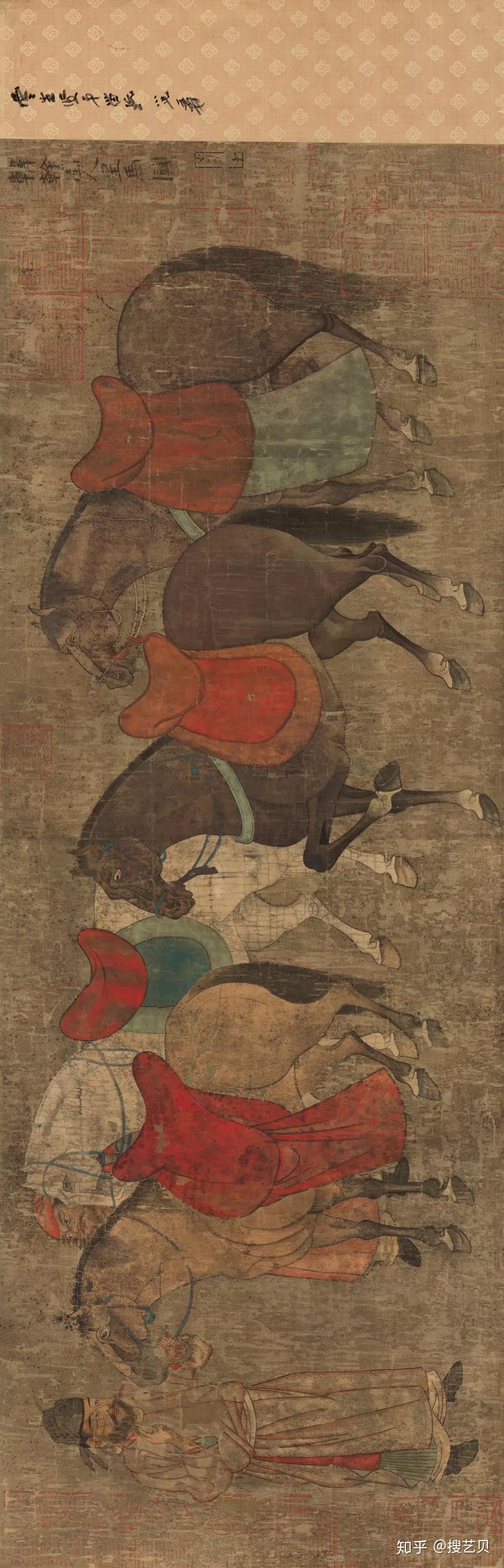 5cm款识:云生贤弟留玩 小兄爰此幅为张大千收藏唐代画家韩幹的《圉人