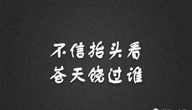 不信抬头看,苍天饶过谁.