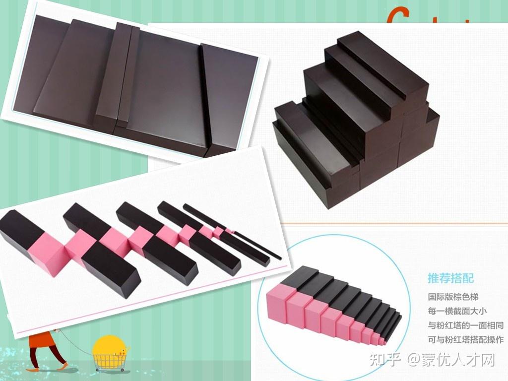 蒙联蒙台梭利感官教具操作指导棕色梯