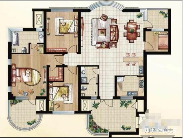建面170平米房子求个大神设计师给个装修主意