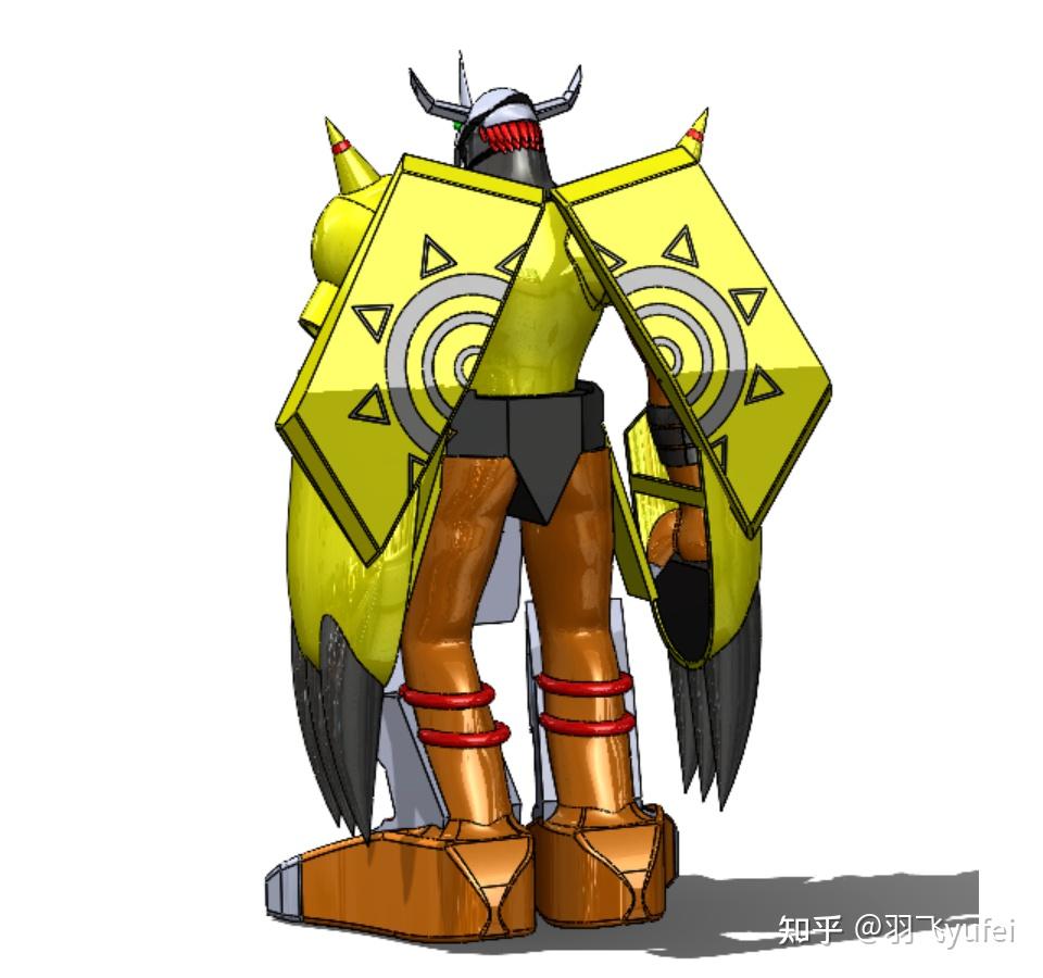 机器人wargreymon战斗暴龙兽3d数模图纸solidworks设计附step