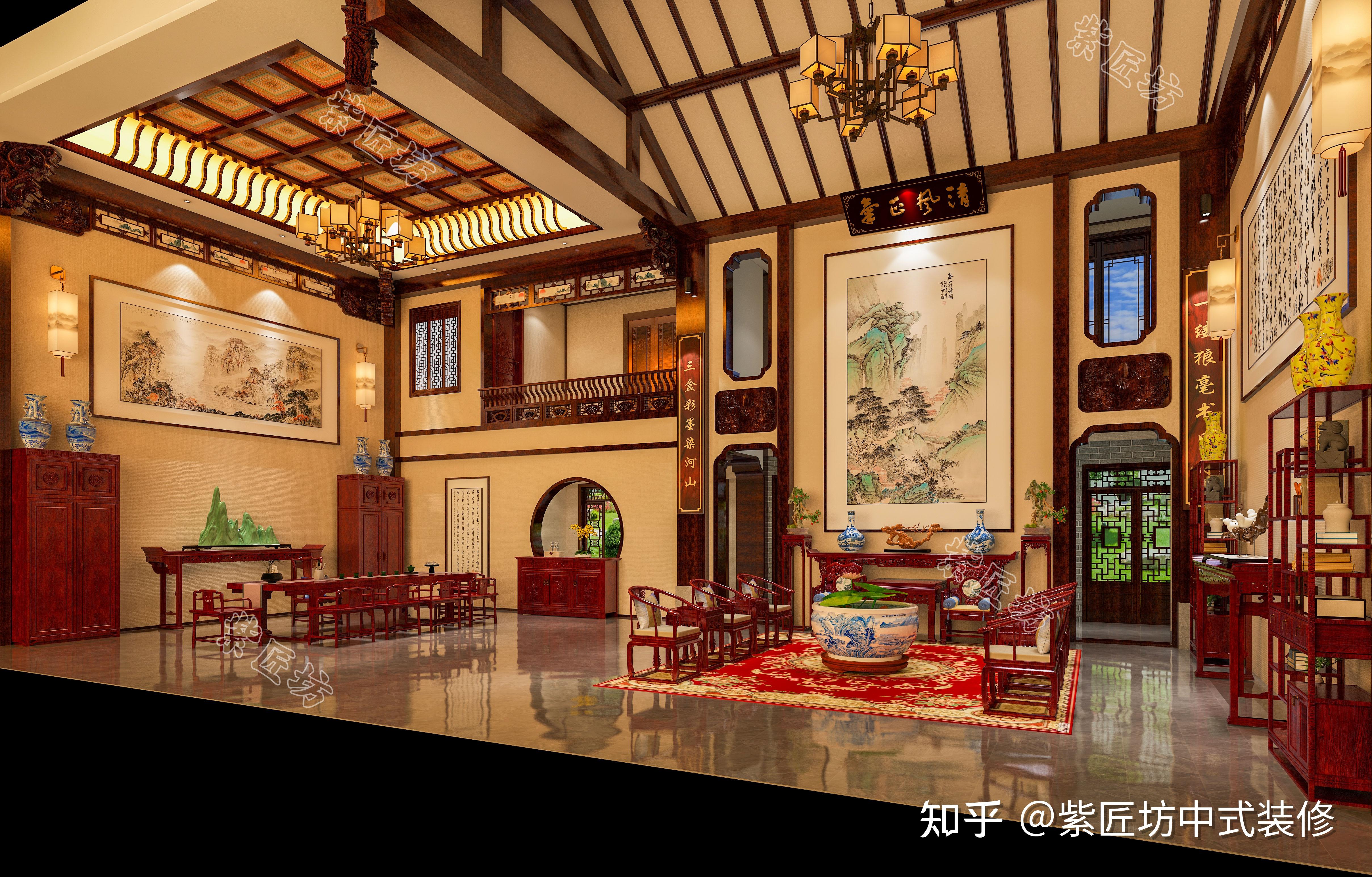 中式装修丨石家庄500㎡中式别墅大宅,低调奢雅有格调 - 知乎