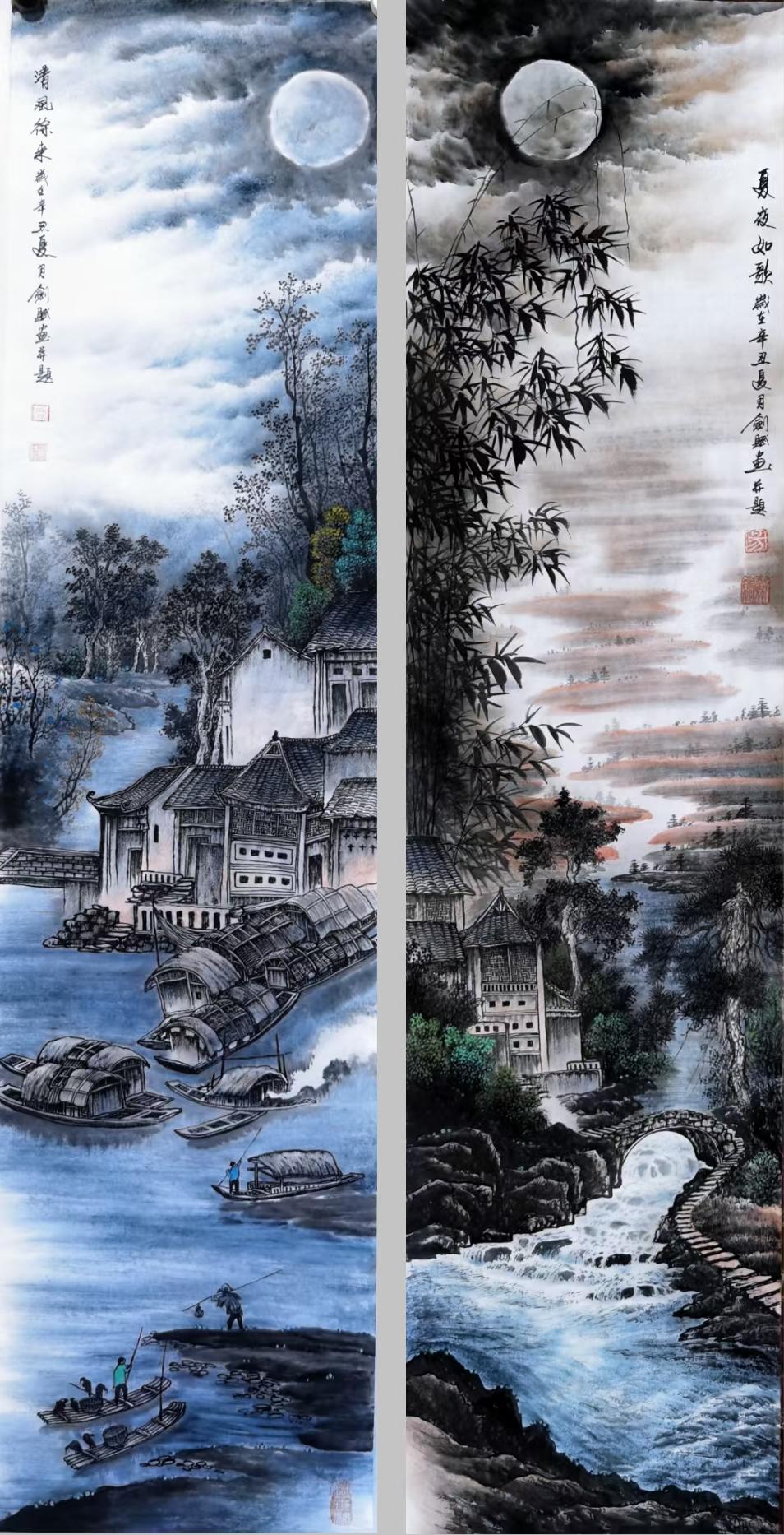 易剑赋山水画赏析令人遐想神往