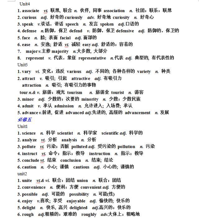 高中英语:必修1——选修8“派生词”汇总,衡中人手一份!收藏 - 知乎