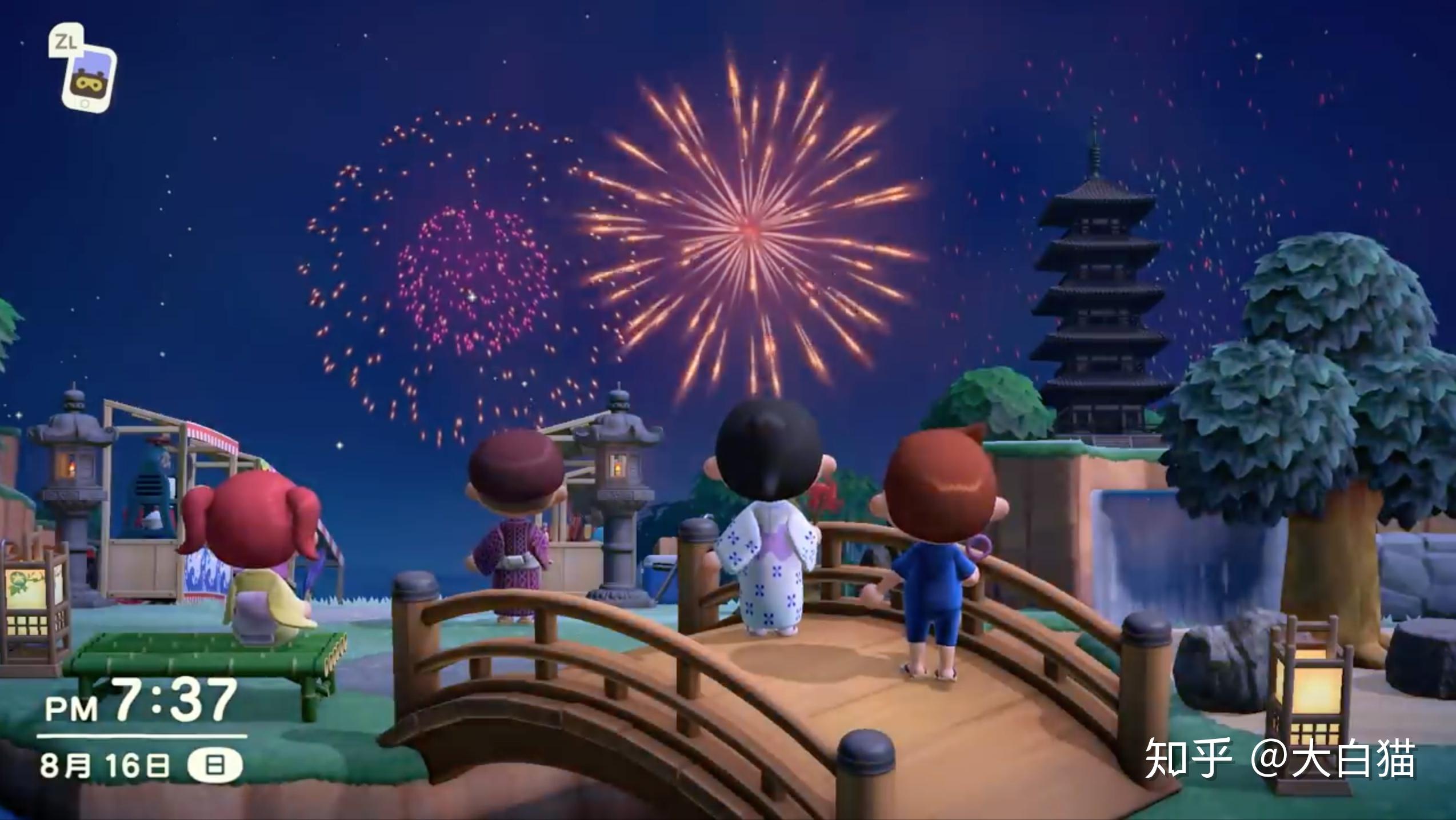 周日晚上烟火大会,可以在狐利的摊位参加"九尾抽奖活动",来获得节日