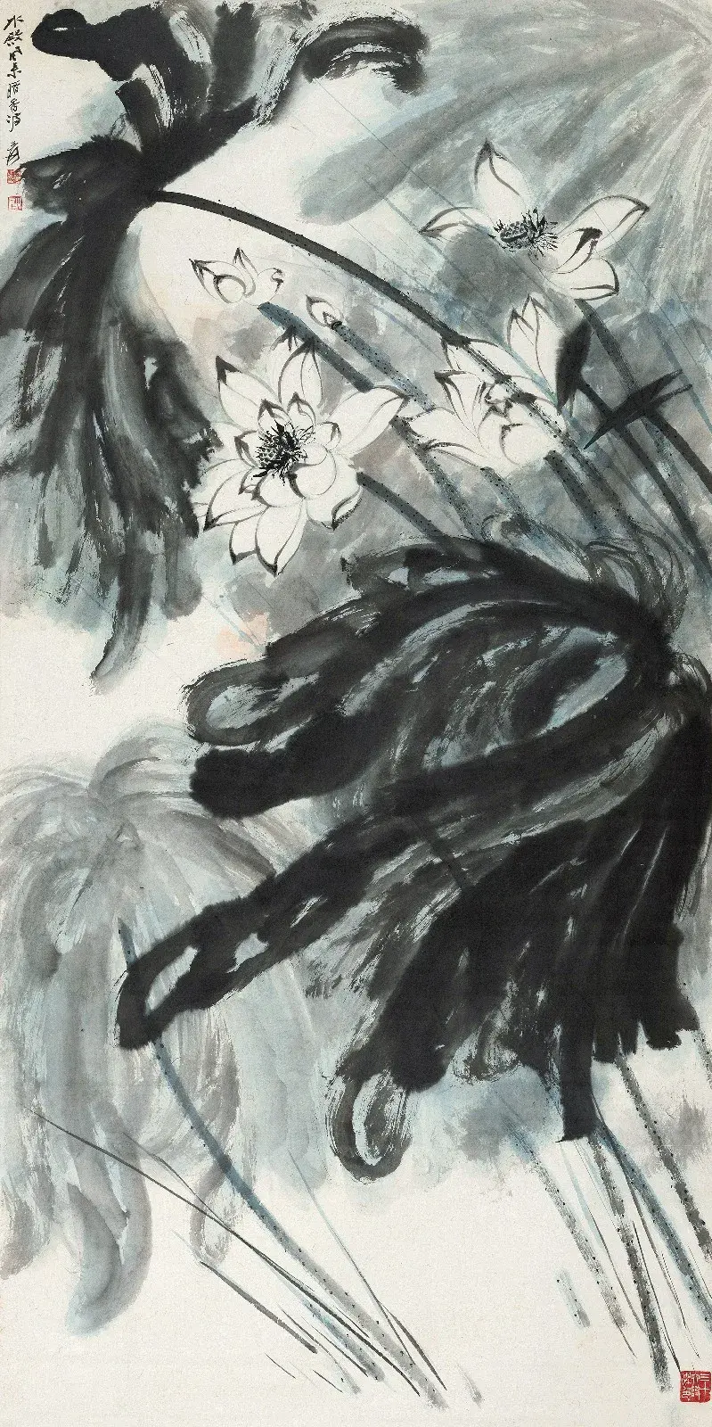 8万港币,创当时艺术家荷花拍卖世界纪录lot 70张大千 《风荷图》165