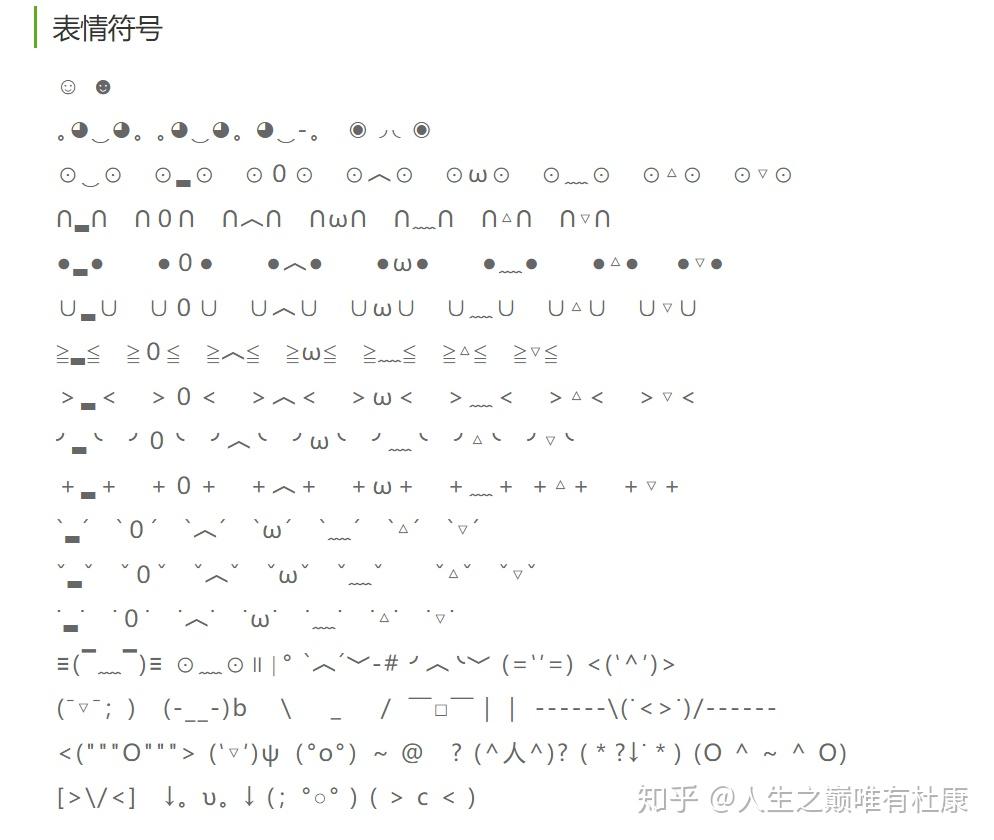 表情符號大全百科全書那些乾貨