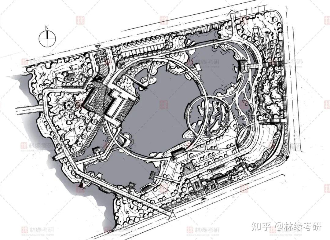 真题解析浙江农林大学2022风景园林快题解析之乡村湿地公园