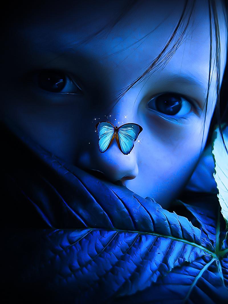 ps制作唯美蓝色灯光效果的图片